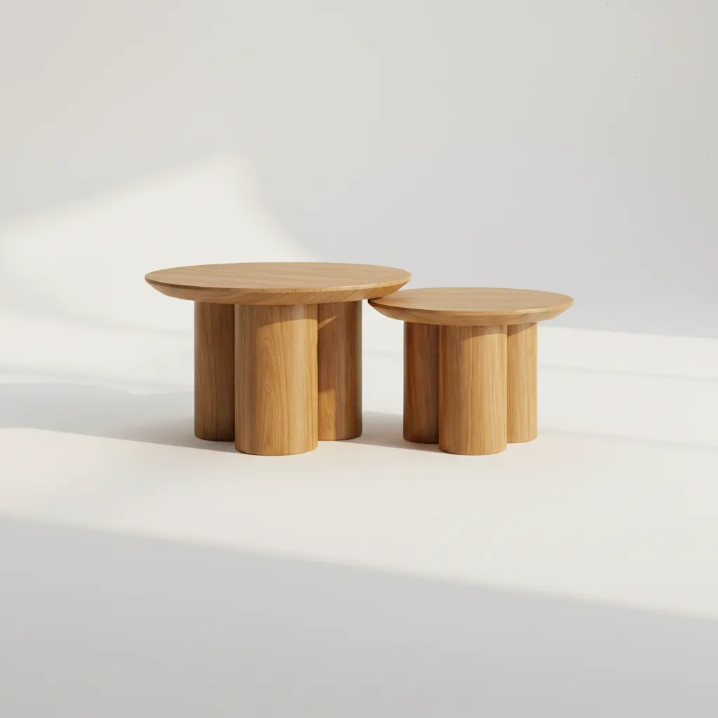 Mesita Trébol (Natural, 80x50h)
